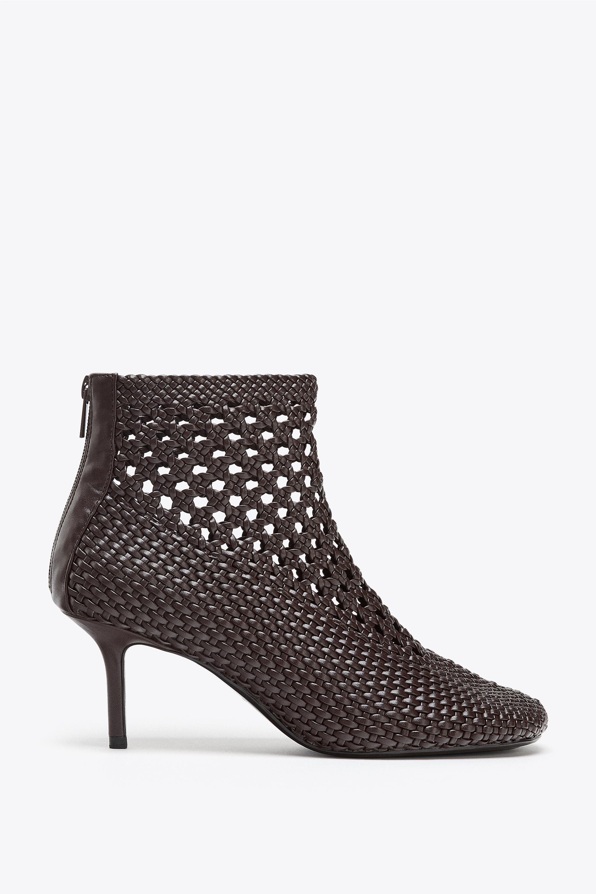 WOVEN HEELED ANKLE BOOTS